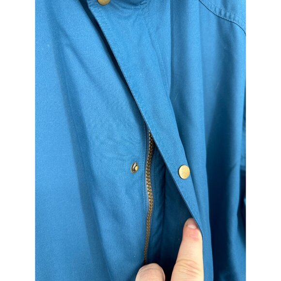 Vintage L.L. Bean Men's Teal Full Zip and Snap Close Hidden Hood Jacket Tall L - Picture 4 of 16